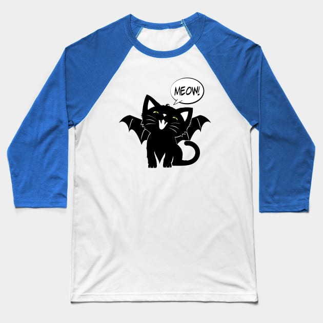 VampCat Baseball T-Shirt by ArtofBadAss